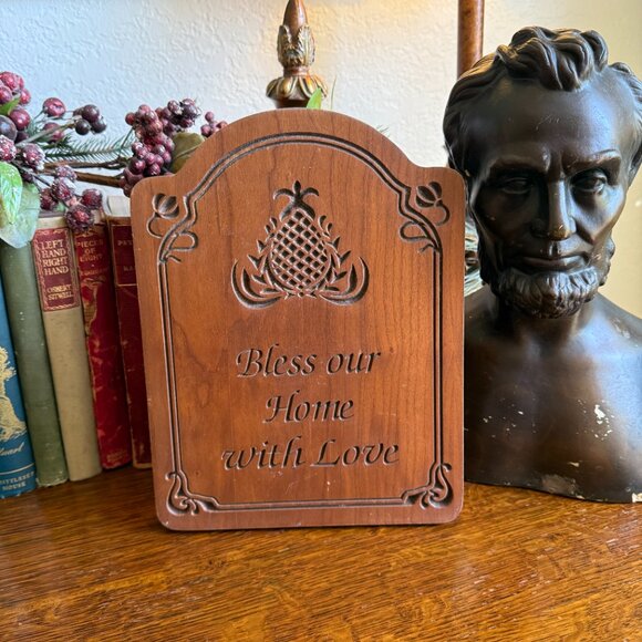 Vintage Amish Bless Our Home with Love Sign - Picture 3 of 8